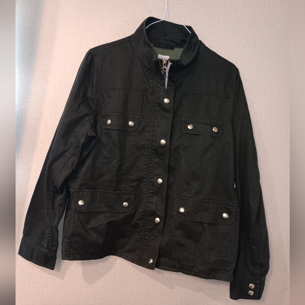 J. Crew Dark Green Utility Jacket Military Style With Tag $128